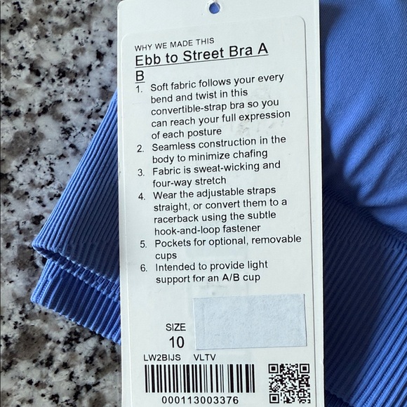 lululemon athletica Vibrant Blue Ebb to Street Bra - Picture 6 of 6